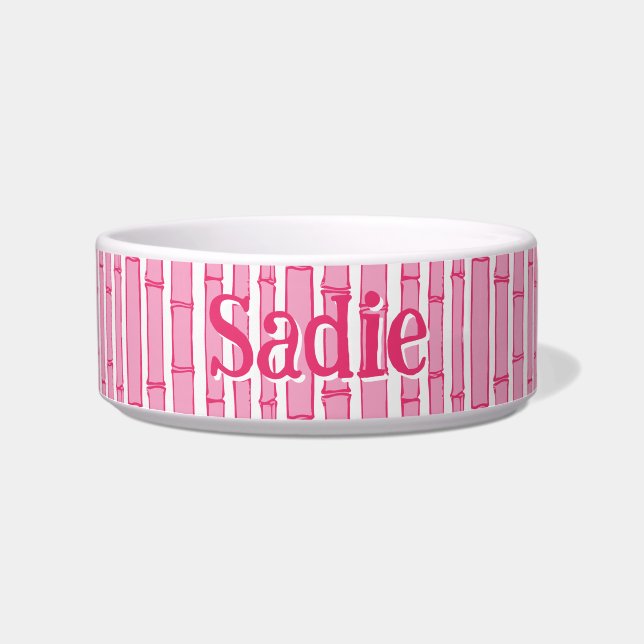 Bambooey Bambusstreifen in Rosa Napf (Vorderseite)