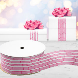 Bambooey Bambusstreifen in Rosa Ripsband