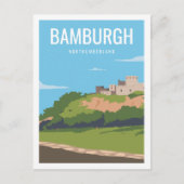 Bamburg Northumberland Travel Place Illustration Postkarte (Vorderseite)