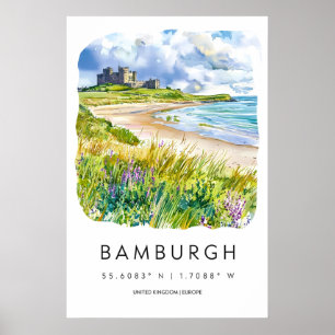 Bamburgh Aquarell 3 Poster