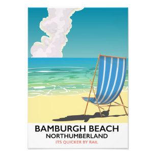Bamburgh Strand Northumberland Zugposter Fotodruck