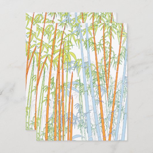 Bambus 3 mitteilungskarte (Vorne/Hinten)