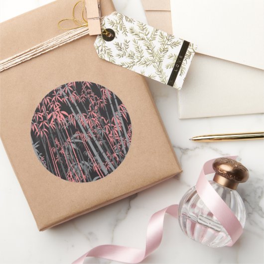 Bambus 5 runder aufkleber (Schenken)