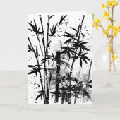 Bambus - Aquarellblumen Karte (Gelbe Blume)