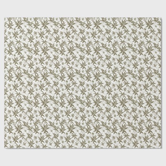 Bambus auf weißen Blechen - nahtlose Oberflächenmu Geschenkpapier (Flach)