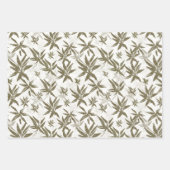 Bambus auf weißen Blechen - nahtlose Oberflächenmu Geschenkpapier Set (Vorderseite)