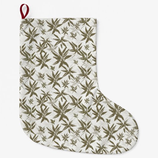 Bambus auf weißen Blechen - nahtlose Oberflächenmu Großer Weihnachtsstrumpf (Vorderseite)