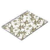 Bambus auf weißen Blechen - nahtlose Oberflächenmu Notizblock (Linke Seite)