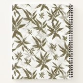 Bambus auf weißen Blechen - nahtlose Oberflächenmu Notizblock (Rückseite)