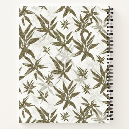 Bambus auf weißen Blechen - nahtlose Oberflächenmu Notizblock (Rückseite)