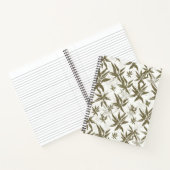 Bambus auf weißen Blechen - nahtlose Oberflächenmu Notizblock (Innenseite)