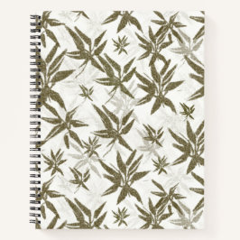 Bambus auf weißen Blechen - nahtlose Oberflächenmu Notizblock