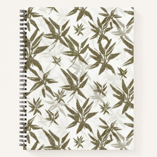 Bambus auf weißen Blechen - nahtlose Oberflächenmu Notizblock (Vorderseite)