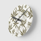Bambus auf weißen Blechen - nahtlose Oberflächenmu Runde Wanduhr (Winkel)
