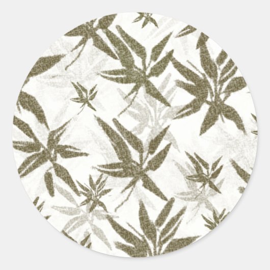 Bambus auf weißen Blechen - nahtlose Oberflächenmu Runder Aufkleber (Vorderseite)