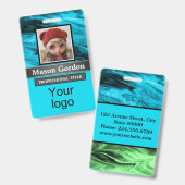 Bambus, beige Hintergrund Abzeichen Ausweis (Front & Back)