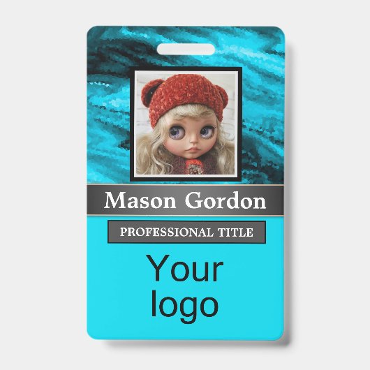 Bambus, beige Hintergrund Abzeichen Ausweis (Front)