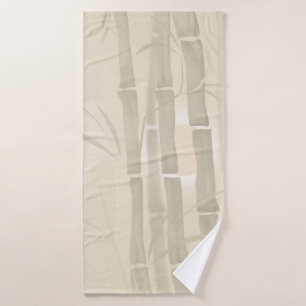 Bambus, beigefarbener Hintergrund Badhandtuch Set