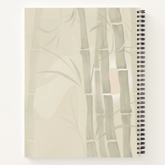 Bambus, beigefarbener Hintergrund Notizblock (Rückseite)