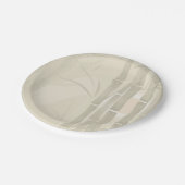 Bambus, beigefarbener Hintergrund Pappteller (Schrägansicht)