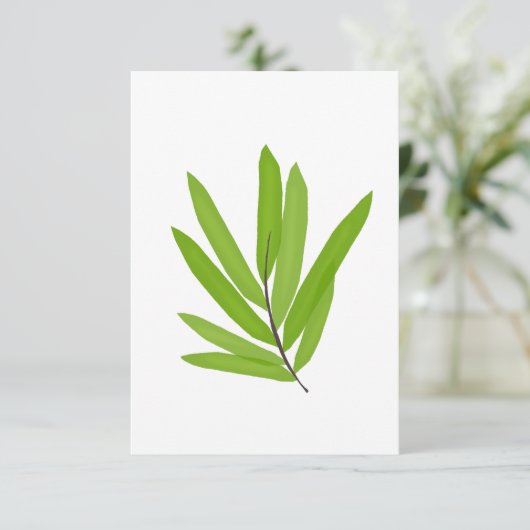 Bambus-Blätter Dankeskarte (Stehend Vorderseite)