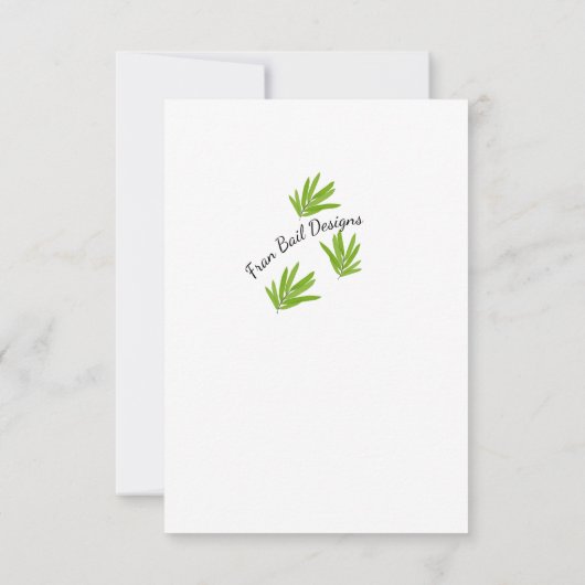 Bambus-Blätter Dankeskarte (Rückseite)