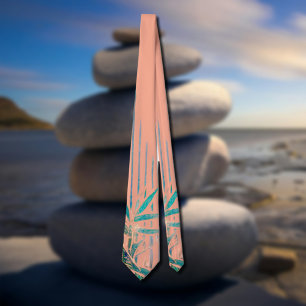 Bambus-Blätter in Pfirsich Krawatte