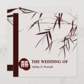 Bambus-Blätter/orientalische doppelte Einladung (Vorne/Hinten)