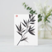 Bambus-Blätter Postkarte (Stehend Vorderseite)