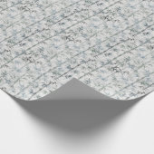 Bambus-Botanikmuster in Indigoblau Geschenkpapier (Ecke)