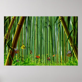 Bambus & Butterfly Art 1 Poster