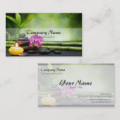 Bambus Candle Stone Orchid Wellness-Center Massage Visitenkarte (Vorne/Hinten)
