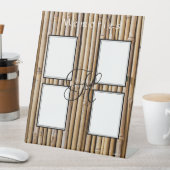 Bambus-Design Vier-Foto-Display HAMbyWG Sockelschild (In Situ)