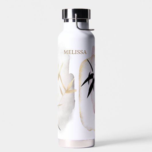 Bambus-Doppelfarbmonogramm Trinkflasche (Links)