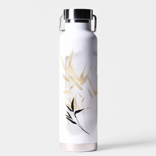 Bambus-Doppelfarbmonogramm Trinkflasche (Vorne)