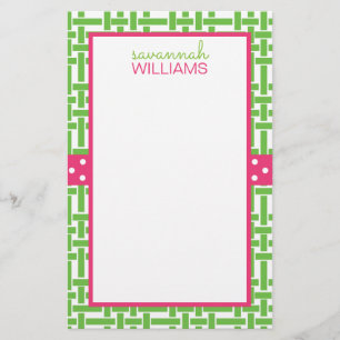 Bambus & Grosgrain Personalisiert Stationery
