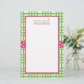 Bambus & Grosgrain Personalisiert Stationery (Stehend Vorderseite)