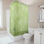 Bambus im verblassten grünen Hintergrund Duschvorhang (Beispiel)