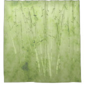 Bambus im verblassten grünen Hintergrund Duschvorhang (Vorderseite)