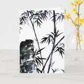 Bambus mit Stein Karte (Gelbe Blume)