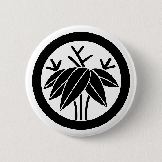 Bambus mit Wurzel im Kreis Button (Vorderseite)