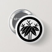 Bambus mit Wurzel im Kreis Button (Vorne & Hinten)