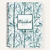 Bambus, Monogramm, personalisiert, Notizblock (Vorderseite)