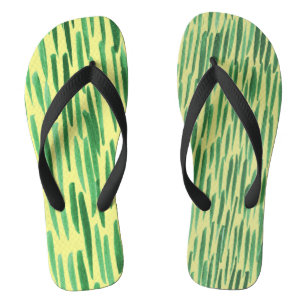 Bambus Muster Jungle Vibe Green Strips Badesandalen