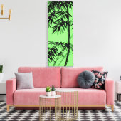 Bambus - olivgrün - bw. leinwanddruck (Insitu (Wohnzimmer))