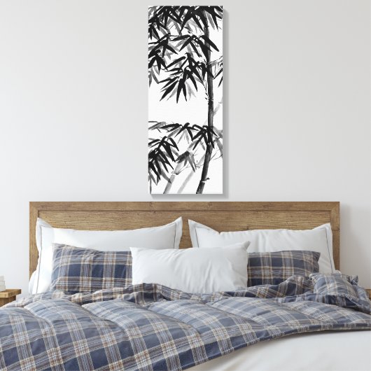 Bambus - olivgrün - bw. leinwanddruck (Insitu (Schlafzimmer))