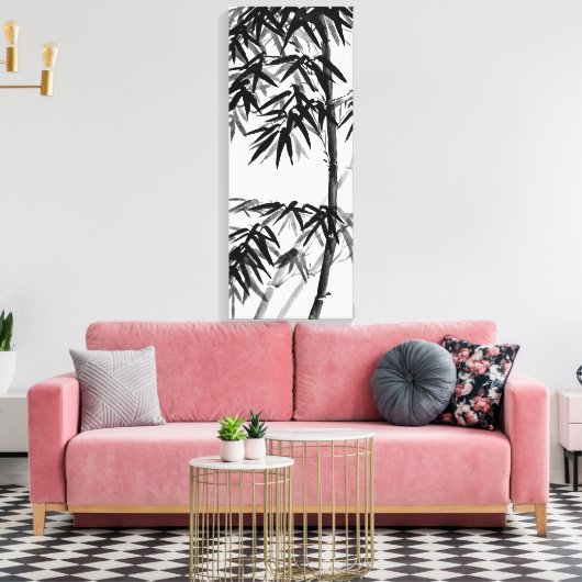 Bambus - olivgrün - bw. leinwanddruck (Insitu (Wohnzimmer))