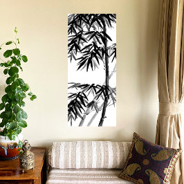 Bambus - olivgrün - bw. leinwanddruck