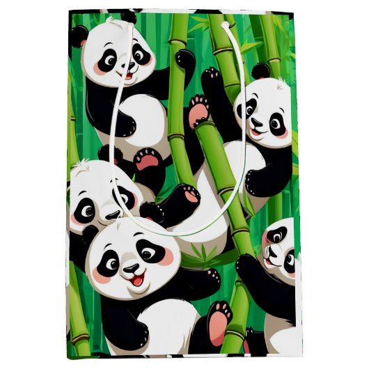 Bambus Panda Mittlere Geschenktüte (Vorderseite)