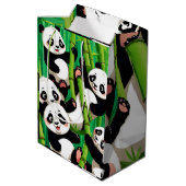 Bambus Panda Mittlere Geschenktüte (Rückseite Schrägansicht)
